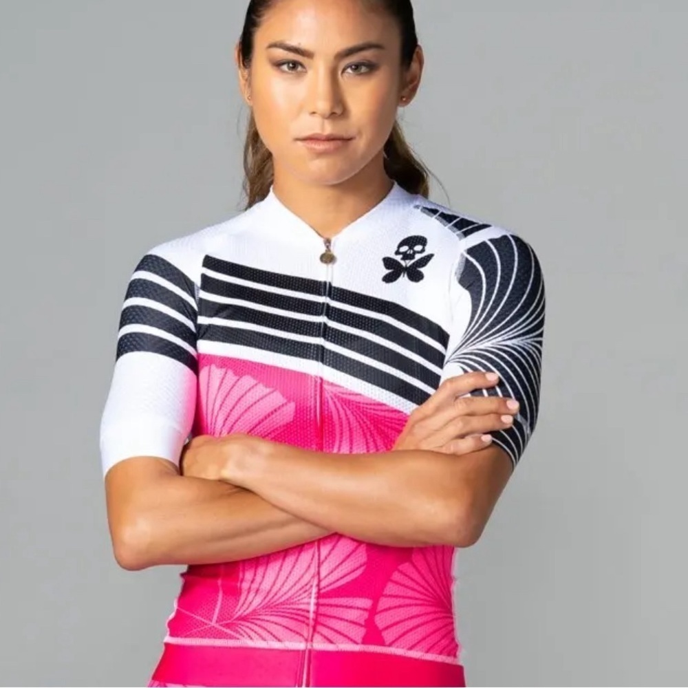 Women's Pink and Black Cycling Jersey